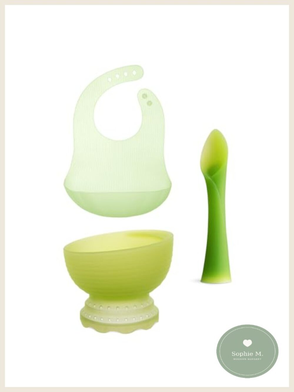 Olababy Silicone Feeding Set with Travel Case - Baby Bib & Utensils
